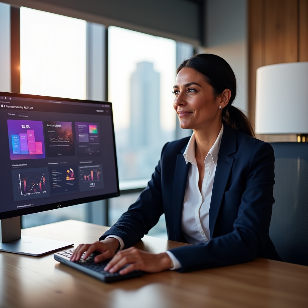 Professionista che studia competenze digitali su laptop